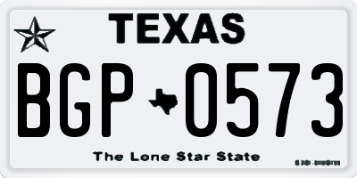 TX license plate BGP0573