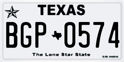TX license plate BGP0574