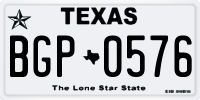 TX license plate BGP0576