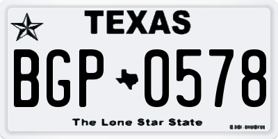 TX license plate BGP0578