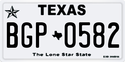 TX license plate BGP0582