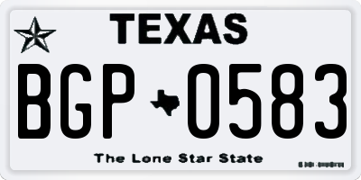 TX license plate BGP0583