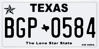 TX license plate BGP0584