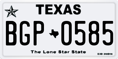 TX license plate BGP0585