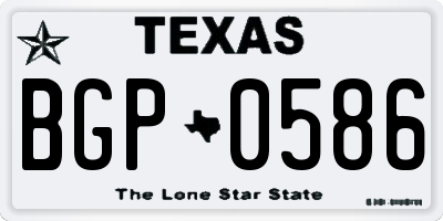 TX license plate BGP0586