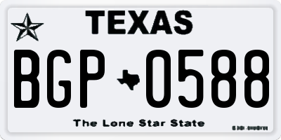 TX license plate BGP0588