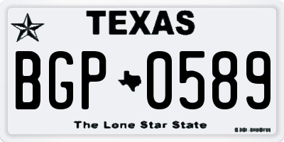 TX license plate BGP0589