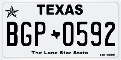 TX license plate BGP0592