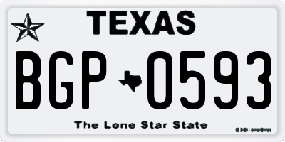 TX license plate BGP0593