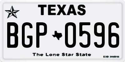 TX license plate BGP0596