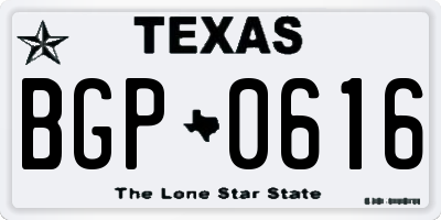 TX license plate BGP0616