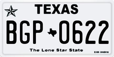 TX license plate BGP0622