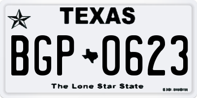 TX license plate BGP0623