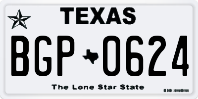 TX license plate BGP0624