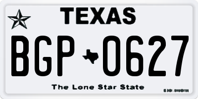 TX license plate BGP0627