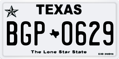 TX license plate BGP0629