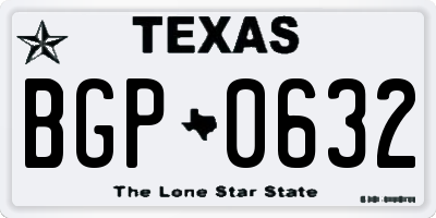 TX license plate BGP0632