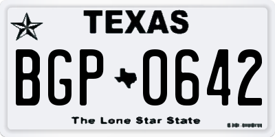 TX license plate BGP0642