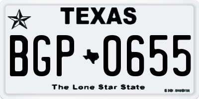 TX license plate BGP0655