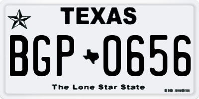 TX license plate BGP0656