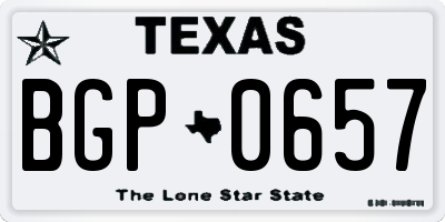 TX license plate BGP0657
