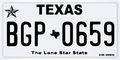 TX license plate BGP0659