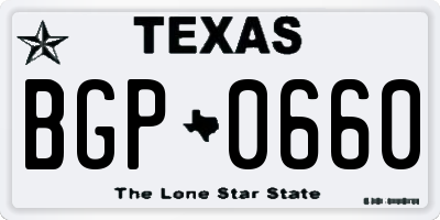 TX license plate BGP0660
