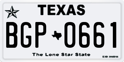 TX license plate BGP0661