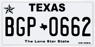 TX license plate BGP0662