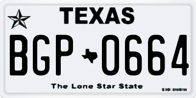 TX license plate BGP0664