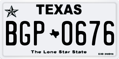 TX license plate BGP0676