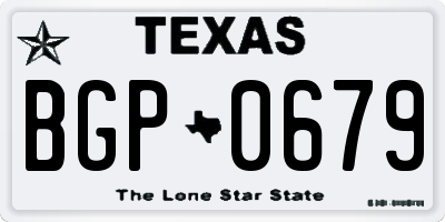 TX license plate BGP0679