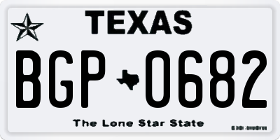TX license plate BGP0682