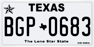 TX license plate BGP0683