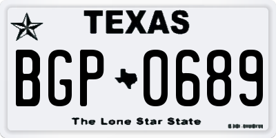 TX license plate BGP0689