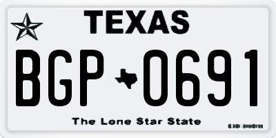 TX license plate BGP0691