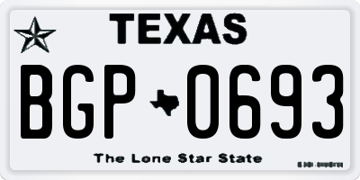 TX license plate BGP0693