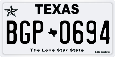 TX license plate BGP0694