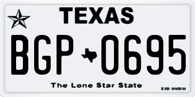 TX license plate BGP0695