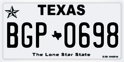 TX license plate BGP0698