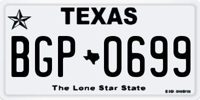 TX license plate BGP0699