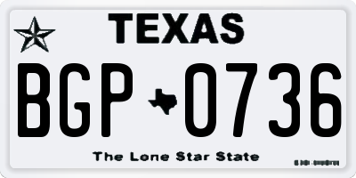 TX license plate BGP0736