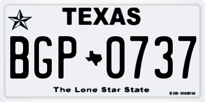 TX license plate BGP0737