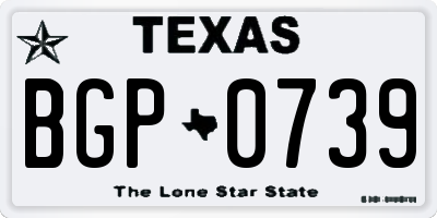 TX license plate BGP0739