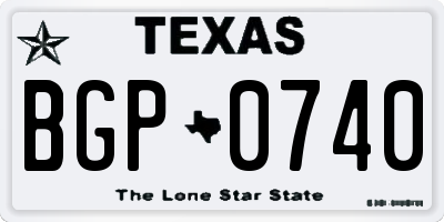 TX license plate BGP0740