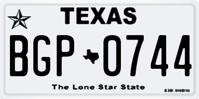 TX license plate BGP0744