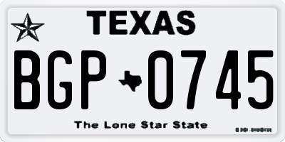 TX license plate BGP0745
