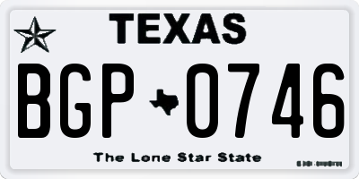TX license plate BGP0746