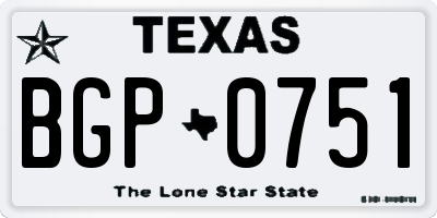 TX license plate BGP0751