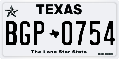 TX license plate BGP0754